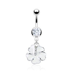 Piercing nombril fleur 31 - Nénuphar blanc