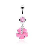 Piercing nombril fleur 31 - Nénuphar rose