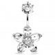 Piercing nombril fleur 64 - Haut et bas transparente
