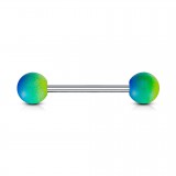Piercing langue 128 - Bicolore vert et bleu