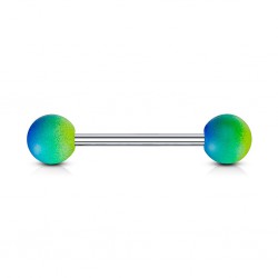 Piercing langue 128 - Bicolore vert et bleu