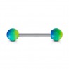 Piercing langue 128 - Bicolore vert et bleu