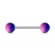Piercing langue 128 - Bicolore rose et bleu