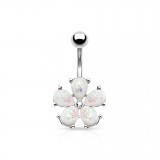Piercing nombril fleur 10 - Gris pétales auroras