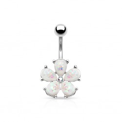 Piercing nombril fleur 10 - Gris pétales auroras