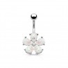 Piercing nombril fleur 10 - Gris pétales auroras