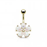 Piercing nombril fleur 10 - Jaune pétales auroras