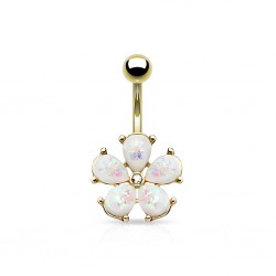 Piercing nombril fleur 10 - Jaune pétales auroras
