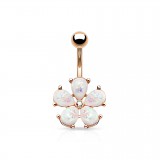 Piercing nombril fleur 10 - Rose pétales auroras