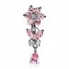 Piercing nombril fleur 35 - Inversé rose tige titane