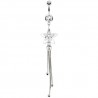 Piercing nombril fleur 36 - Transparent chainettes