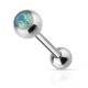Piercing langue 131 - Gem opalescent bleu-clair