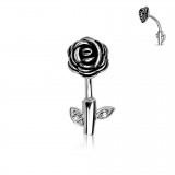 Piercing nombril fleur 55 - Haut et bas gris