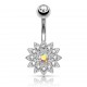 Piercing nombril fleur 65 - Multistrass aurora
