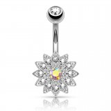 Piercing nombril fleur 65 - Multistrass aurora