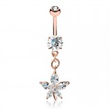 Piercing nombril fleur 73 - Rose cinq pétales