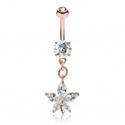 Piercing nombril fleur 73 - Rose cinq pétales