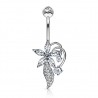 Piercing nombril fleur 47 - Deluxe vague grise