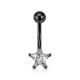 Piercing nombril cristal 40 - Plaqué titane noir étoile
