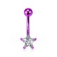 Piercing nombril cristal 40 - Plaqué titane lilas étoile