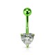 Piercing nombril cristal coeur vert pomme (41)