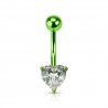Piercing nombril cristal coeur vert pomme (41)
