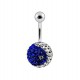 Piercing nombril cristal 25 - Férido yin yang bleu