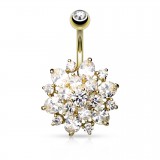 Piercing nombril cristal 10 - Fleur B jaune