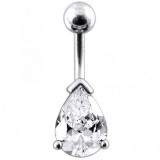 Piercing nombril cristal 03 - Goutte transparente