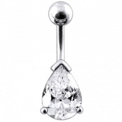 Piercing nombril cristal 03 - Goutte transparente