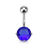 Piercing nombril cristal 04 - Rond bleu
