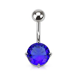 Piercing nombril cristal 04 - Rond bleu