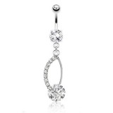 Piercing nombril zircone rond (D217)