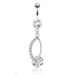 Piercing nombril zircone rond (D217)