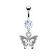 Piercing nombril papillon ailes colorées (56)