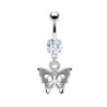 Piercing nombril papillon ailes colorées (56)