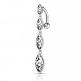 Piercing nombril inversé 14 - Trois graines grises