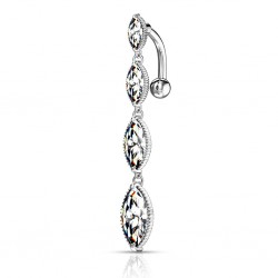 Piercing nombril inversé 14 - Trois graines grises