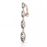 Piercing nombril inversé 14 - Trois graines roses
