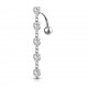 Piercing nombril inversé 15 - Cinq coeurs gris