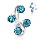 Piercing nombril inversé 33 - Quatre zircones bleu-clair