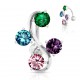 Piercing nombril inversé 33 - Quatre zircones multicolores