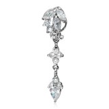 Piercing nombril inversé 34 - Deluxe transparent