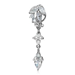 Piercing nombril inversé 34 - Deluxe transparent