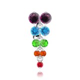 Piercing nombril inversé 35 - Rivière de zircones multicolores