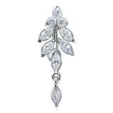 Piercing nombril inversé 37 - Feuille transparente