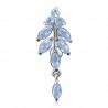 Piercing nombril inversé 37 - Feuille bleu-clair