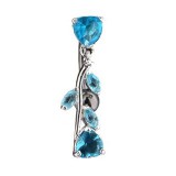 Piercing nombril inversé 43 - Rivière et coeur transparent