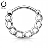 Piercing septum, oreille 52 - Chaine grise