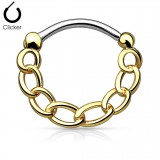 Piercing septum, oreille 52 - Chaine jaune